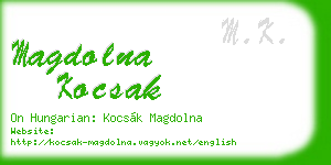 magdolna kocsak business card